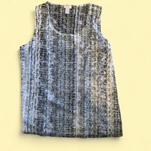 Chico's Black and Silver Boxy Tank Top